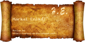 Harkai Enikő névjegykártya
